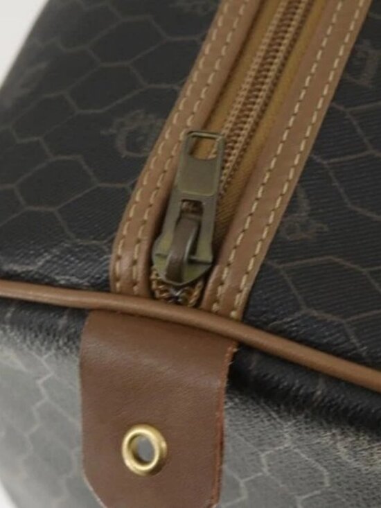 Christian Dior Honeycomb Canvas Boston Bag PVC Black Gold Auth ep12688 - Picture 11 of 16